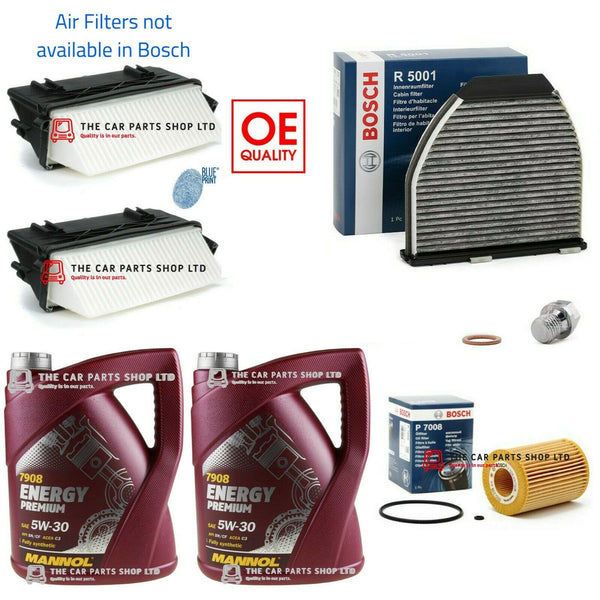 BOSCH SERVICE KIT TO FIT MERCEDES E-CLASS E350 CDI C207 3 FILTERS AIR OIL CABIN
