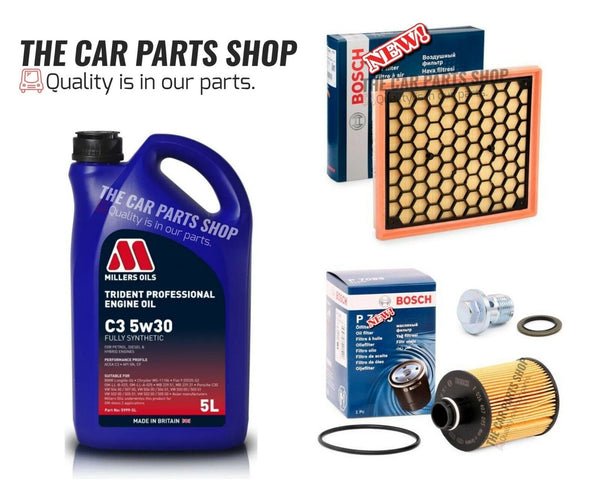 BOSCH SERVICE KIT FITS VAUXHALL INSIGNIA 2.0 CDTI MK1 BOSCH AIR OIL & MILLERS 5L