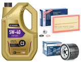BOSCH SERVICE KIT FITS RENAULT CLIO 1.5 DCI 09-11 5L 5W40 & BOSCH AIR OIL & PLUG