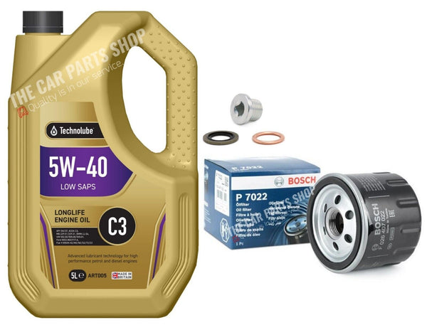 BOSCH SERVICE KIT FITS RENAULT CLIO 1.5 DCI 09-11 5L 5W40 WITH BOSCH OIL FILTER