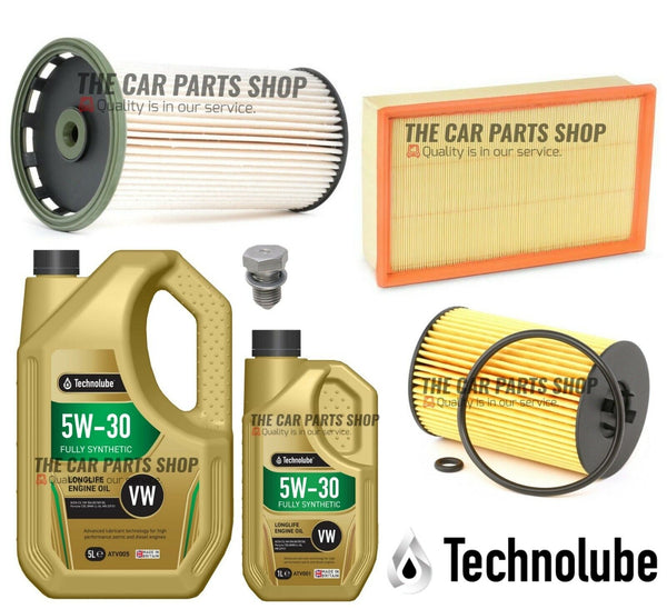 FOR VW GOLF 2.0 TDI ESTATE MK7 SERVICE KIT FUEL OIL AIR & 6L 5W30 LONGLIFE OIL