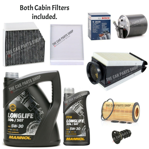 FOR MERCEDES C-CLASS C220D W205 FULL SERVICE KIT + BOTH CABIN FILTERS INCLUDED