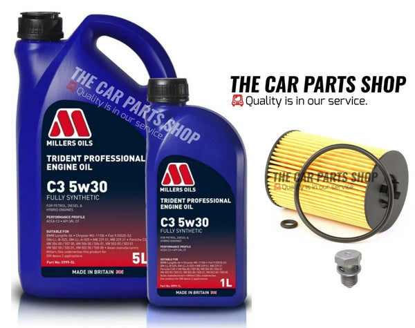 TO FIT VW GOLF 2.0 TDI ESTATE MK7 PREMIUM MILLERS SERVICE KIT WITH 6L OIL