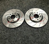 FOR VW SCIROCCO R MK3 DRILLED REAR AXLE BRAKE DISCS 310MM