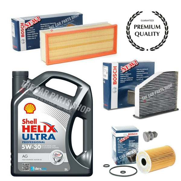 SHELL SERVICE KIT FOR AUDI A3 2.0 TDI DIESEL MK2 NEW BOSCH OIL AIR POLLEN PLUG
