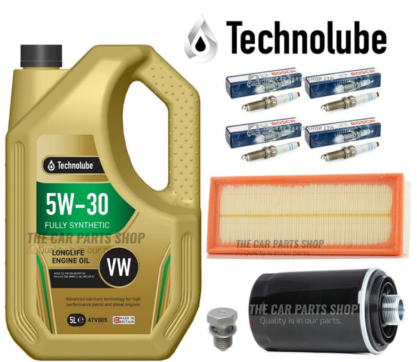 FOR VW SCIROCCO 2.0 GT PETROL MK3 SERVICE KIT 5L OIL & 2 FILTERS & 4 BOSCH PLUGS