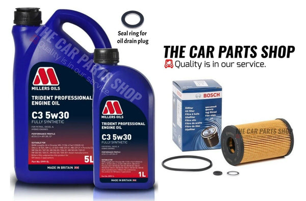 FITS HYUNDAI i30 1.6 CRDI MK2 BOSCH SERVICE KIT 6L OIL WITH NEW BOSCH OIL FILTER