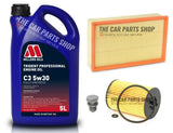 FOR VW PASSAT 1.6 TDI B8 2014> SERVICE KIT 5L MILLERS OIL & AIR OIL FILTER SET