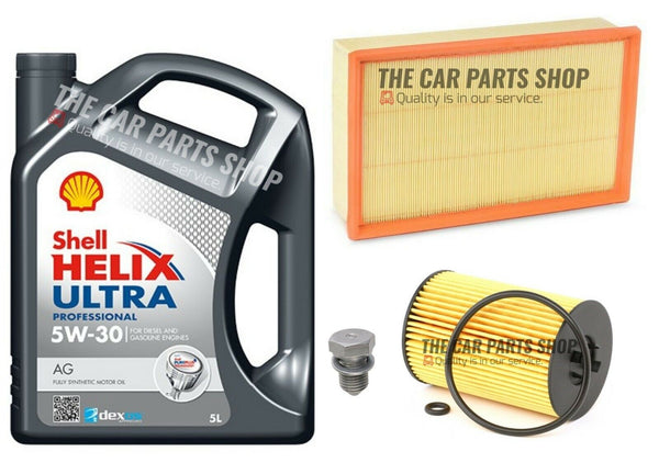FOR VW PASSAT 1.6 TDI B8 2014> SHELL SERVICE KIT + NEW OIL AND AIR FILTER & PLUG