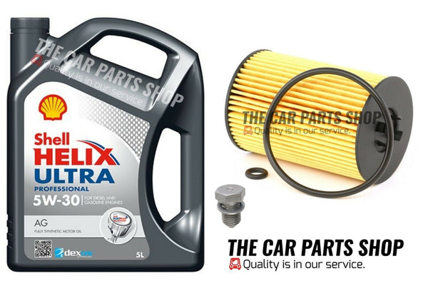 FOR VW PASSAT 1.6 TDI B8 2014> SHELL SERVICE KIT 5L SHELL AG + OIL FILTER KIT