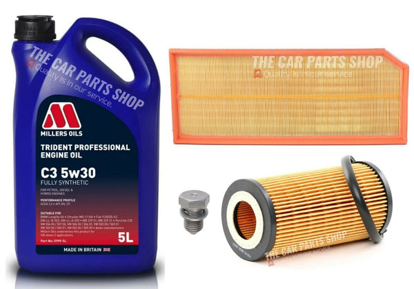 FITS AUDI TT COUPE 2.0 PETROL MILLERS SERVICE KIT 5L OIL WITH AIR OIL FILTER KIT