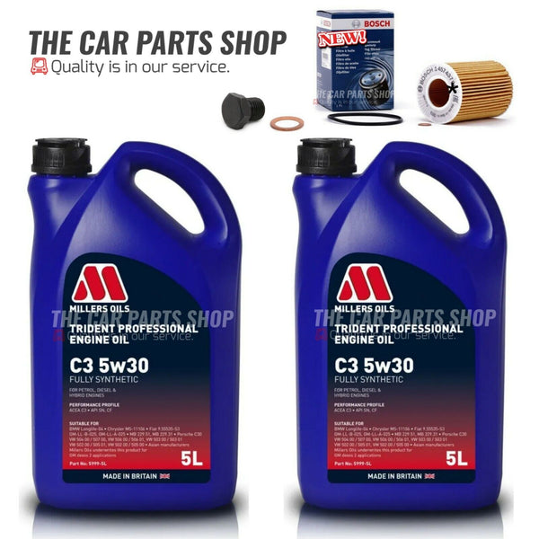FOR BMW 330CI 3.0 E46 SERVICE KIT 10L PREMIUM MILLERS OIL + BOSCH FILTER & PLUG