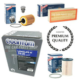 FOR VW CADDY 1.6 TDI 2010> PREMIUM SERVICE KIT 5L QUANTUM AND AIR OIL FUEL PLUG