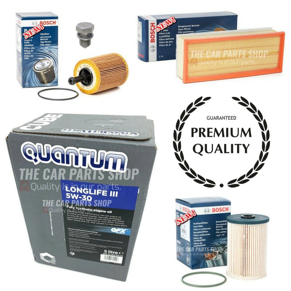 FOR VW CADDY 1.6 TDI 2010> PREMIUM SERVICE KIT 5L QUANTUM AND AIR OIL FUEL PLUG