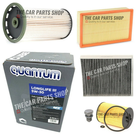 TO FIT VW GOLF GT TDI 2.0 BLUEMOTION MK7 SERVICE KIT + QUANTUM LONGLIFE 5W30 OIL