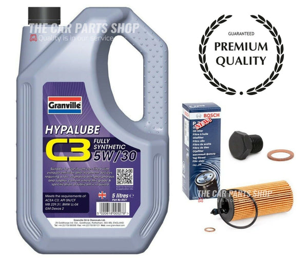 Bosch Service kit for BMW 520d 2.0 Touring F11 New Bosch Oil Filter & 5L 5w30