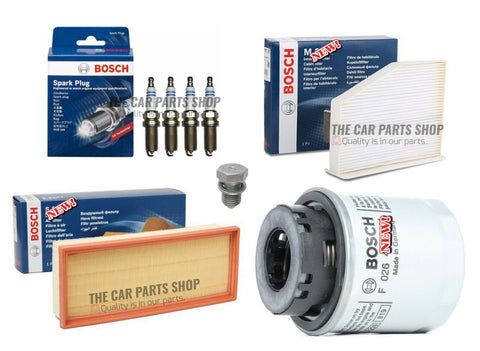 FOR VW GOLF 1.4 PETROL 2010> COMPLETE BOSCH SERVICE FILTER KIT + BOSCH PLUGS x4