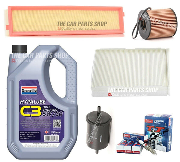 FOR PEUGEOT 307 1.6 PETROL 2001-2008 FULL SERVICE KIT WITH NEW SPARK PLUGS x 4