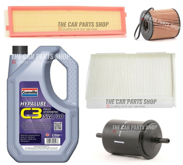 FOR PEUGEOT 307 1.6 PETROL 2001-2008 SERVICE KIT 5L GRANVILLE & FULL FILTER KIT