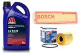 BOSCH SERVICE KIT FOR PEUGEOT 307 1.6 01-08 BOSCH AIR & OIL FILTER & 5L 5W30 OE