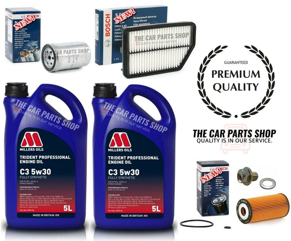 10L MILLERS & FUEL OIL AIR BOSCH SERVICE KIT FOR KIA SPORTAGE 2.0 CRDi MK3 10-13