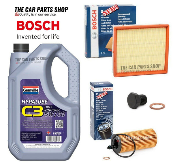 FITS BMW 116D 1.5 DIESEL 2015> BOSCH SERVICE KIT BOSCH AIR OIL & GRANVILLE OIL