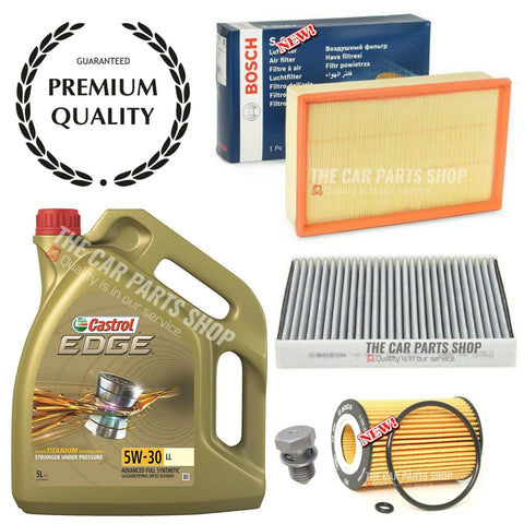 FITS VW PASSAT BUSINESS 1.6 TDI B8 BOSCH SERVICE KIT 5L CASTROL & AIR CABIN OIL