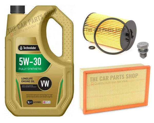 FOR VW PASSAT MK7 1.6 TDI SERVICE KIT 5L TECHNOLUBE + NEW AIR OIL FILTER & PLUG