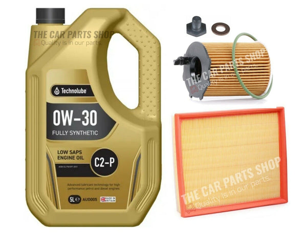 FITS PEUGEOT 3008 1.6 HDI 2014> SERVICE KIT 5L TECHNOLUBE C2 & AIR OIL FILTER OE
