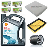 SHELL SERVICE KIT FOR TOYOTA YARIS 1.5 HYBRID MK3 WITH 4 DENSO SPARK PLUGS NEW
