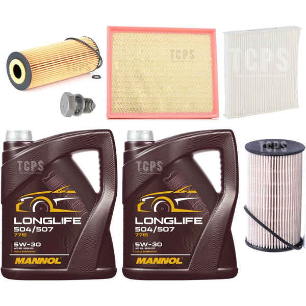 10L MANNOL SERVICE KIT FOR VW CRAFTER 2.5 TDI + AIR OIL FUEL CABIN SUMP PLUG