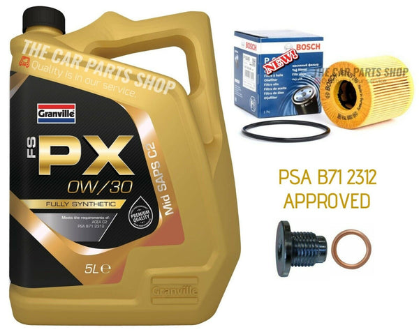 FITS PEUGEOT 207 1.6 GT MK1 BOSCH SERVICE KIT NEW BOSCH OIL FILTER & 5L 0W30 OIL