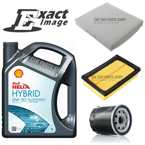 5L SHELL SERVICE KIT FOR TOYOTA YARIS 1.5 HYBRID MK3 OIL AIR CABIN FILTER KIT OE