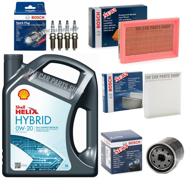 FITS TOYOTA YARIS 1.5 HYBRID FULL BOSCH SERVICE KIT WITH 0W20 SHELL HYBRID OIL