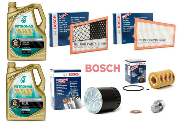 FITS MERCEDES CLS 320 CDI BOSCH SERVICE KIT BOSCH FUEL OIL AIR & 10L PETRONAS OE