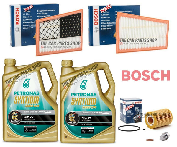 FITS MERCEDES CLS 320 CDI BOSCH SERVICE KIT 10L PETRONAS & AIR OIL FILTER PLUG