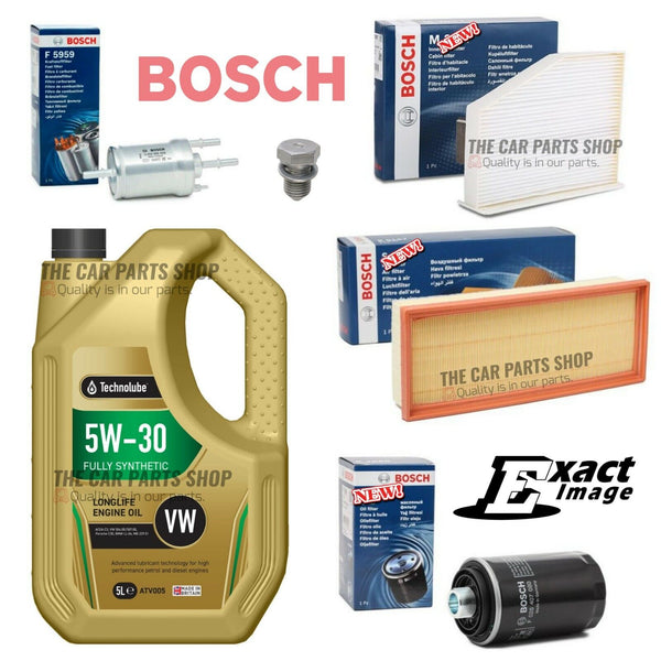 BOSCH SERVICE KIT FITS VW SCIROCCO 2.0 GT 08-15 5L OIL BOSCH AIR OIL CABIN FUEL