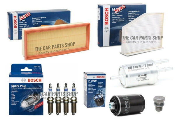 BOSCH SERVICE FILTER KIT FITS VW SCIROCCO 2.0 PETROL 08-15 & 4 BOSCH SPARK PLUGS