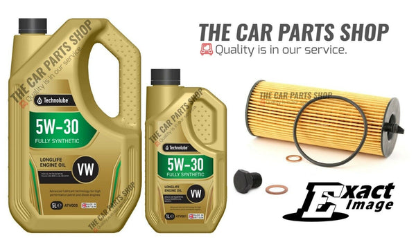 SERVICE KIT FOR BMW 320D E90 NEW OIL FILTER + 6L TECHNOLUBE LONGLIFE + SUMP PLUG