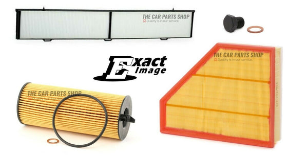 FITS BMW 320D 2.0 DIESEL 2009> E90 SERVICE FILTER KIT AIR OIL CABIN SUMP PLUG