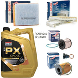 FOR PEUGEOT 3008 1.6 2014> FULL BOSCH SERVICE KIT 5L 0W30 + AIR OIL FUEL CABIN