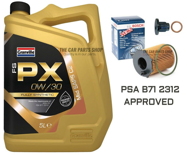 FOR PEUGEOT 3008 1.6 2014> BOSCH SERVICE KIT NEW BOSCH OIL FILTER & 0W30 5L OIL