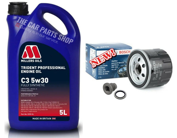 5L MILLERS & OIL FILTER BOSCH SERVICE KIT FOR NISSAN QASHQAI 1.5 DCI ACENTA NEW