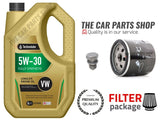 OIL FILTER & TECHNOLUBE 5L FITS VW POLO MATCH 1.4 PETROL MK4 NEW SERVICE KIT