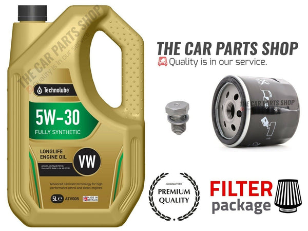 OIL FILTER & TECHNOLUBE 5L FITS VW POLO MATCH 1.4 PETROL MK4 NEW SERVICE KIT