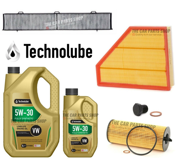 FITS BMW 120D E82 07-14 SERVICE KIT 6L TECHNOLUBE + POLLEN AIR OIL & SUMP PLUG