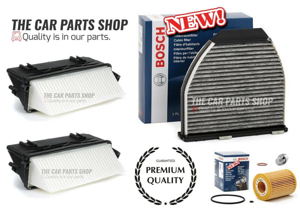 FITS MERCEDES E350 CDI COUPE 3.0 BOSCH SERVICE FILTER KIT AIR OIL POLLEN PLUG