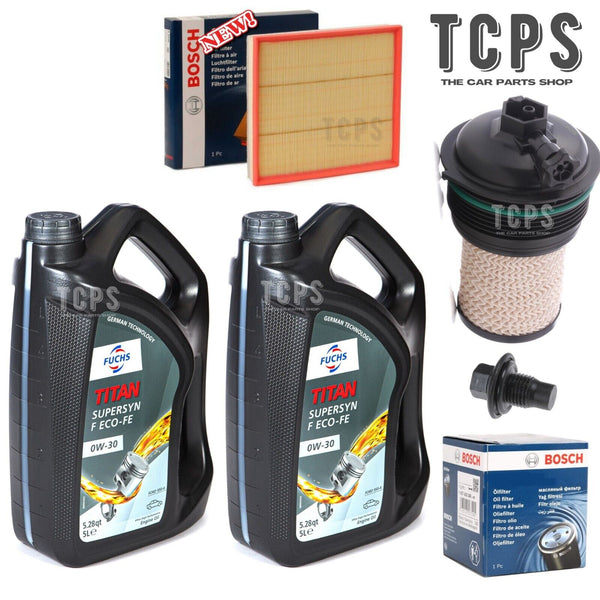 BOSCH SERVICE KIT FOR FORD TRANSIT CUSTOM MK8 FUEL AIR OIL & 10L OIL + PLUG NEW