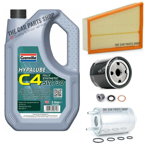 FOR RENAULT SCENIC 1.5 DCI DYNAMIQUE MK3 SERVICE KIT FUEL OIL AIR & 5L C4 OIL OE