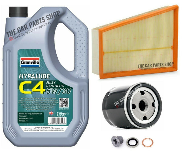 FOR RENAULT SCENIC 1.5 DCI DYNAMIQUE MK3 SERVICE KIT 5L C4 5W30 & AIR OIL FILTER